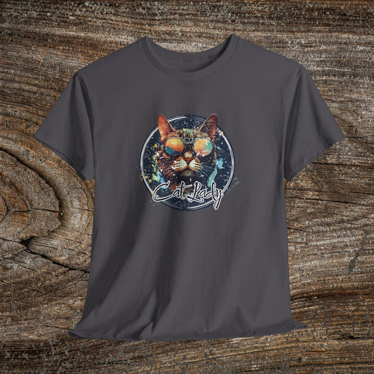 Retro Cat Lady T-Shirt — Funny Cat Lover Gift