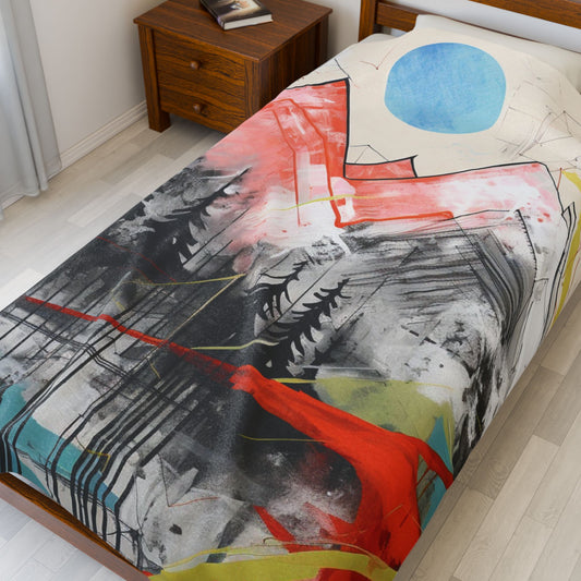 Abstract Mountain Blanket — Cozy Scenic Throw