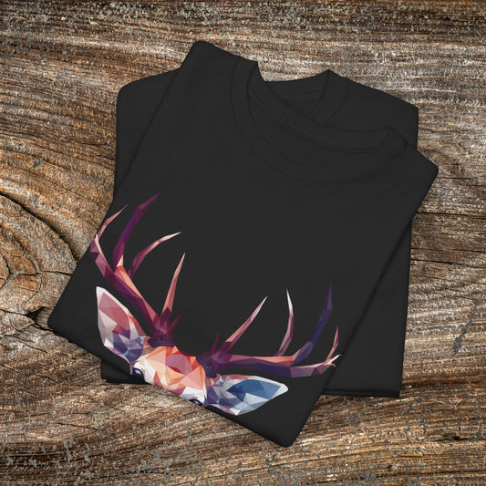 Geometric Abstract Deer T-Shirt — Modern Minimalist Deer Tee