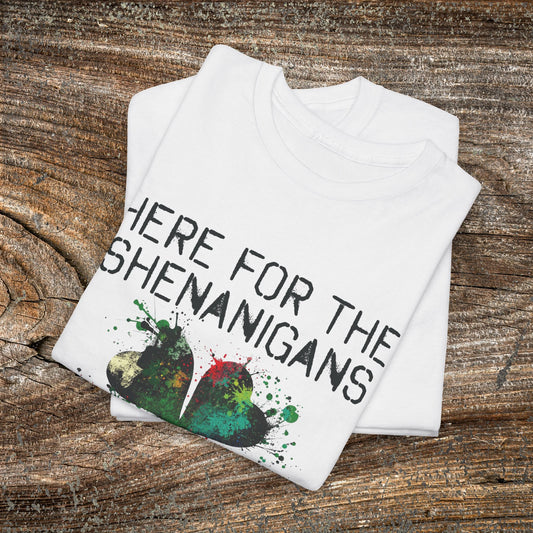 Grunge Clover 'Here For The Shenanigans' St. Patrick's Day Tee