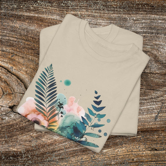 Vintage Watercolour Floral TShirt — Botanical Graphic T-Shirt