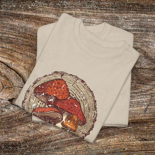 Foraging Mushroom Tee — Retro Grunge Forager Gift