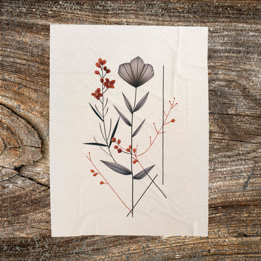 Retro Boho Flower Blanket — Cozy Abstract Throw