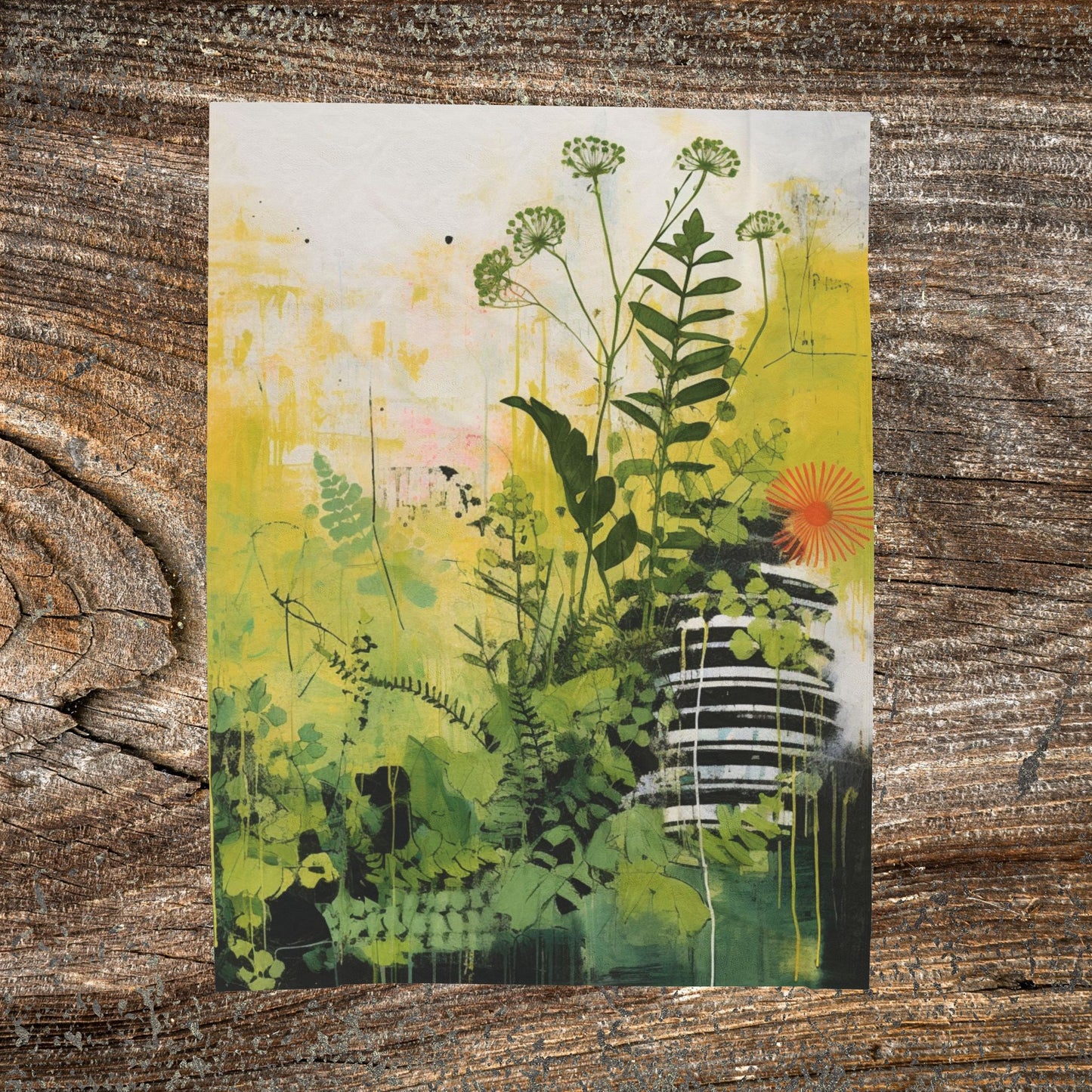 Botanical Abstract Blanket — Soft Floral Throw