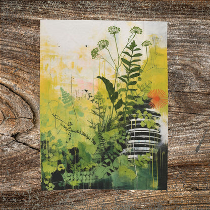 Botanical Abstract Blanket — Soft Floral Throw
