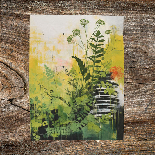 Botanical Abstract Blanket — Soft Floral Throw