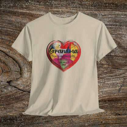 Retro Grandma Heart - "Grandma You're My Favourite Shhh Don't Tell Mom & Dad"