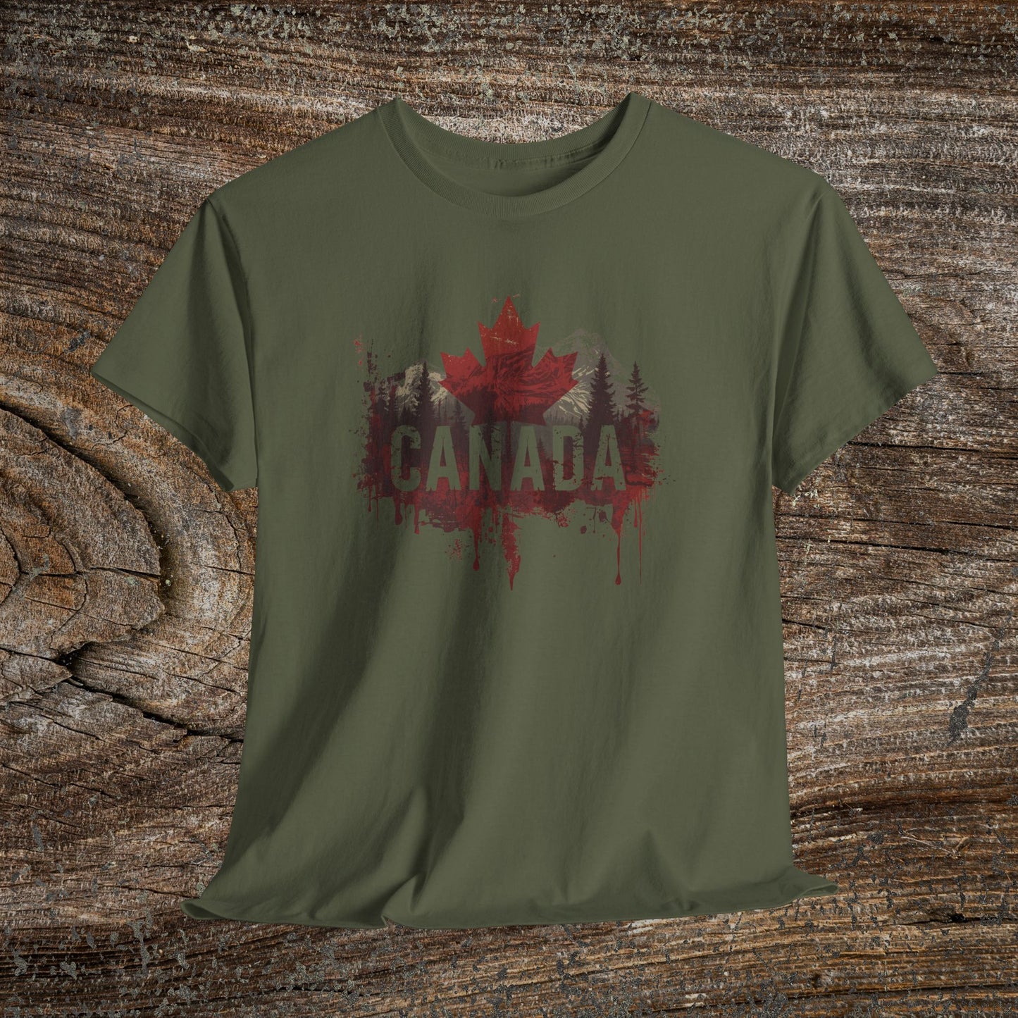 Grunge Canadian Landscape T-Shirt — Distressed Canada Tee