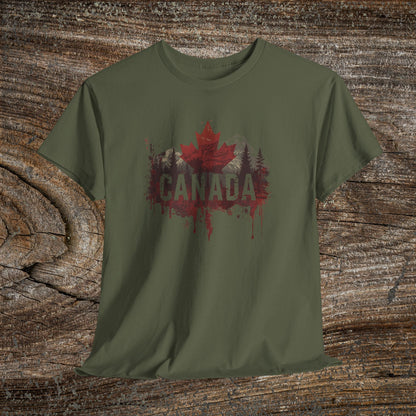 Grunge Canadian Landscape T-Shirt — Distressed Canada Tee