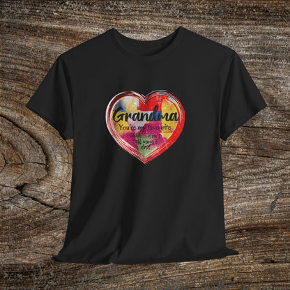 Retro Grandma Heart - "Grandma You're My Favourite Shhh Don't Tell Mom & Dad"