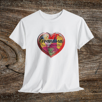 Retro Grandma Heart - "Grandma You're My Favourite Shhh Don't Tell Mom & Dad"