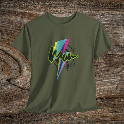 Grunge Retro Mom TShirt - Trendy Lightning Bolt Tee Shirt