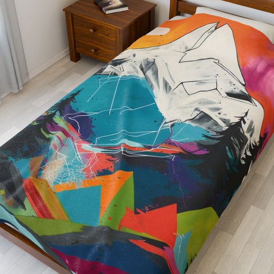 Abstract Mountain Blanket — Cozy Scenic Throw