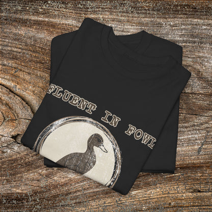 Retro Duck T-Shirt — "Fluent in Fowl Language"