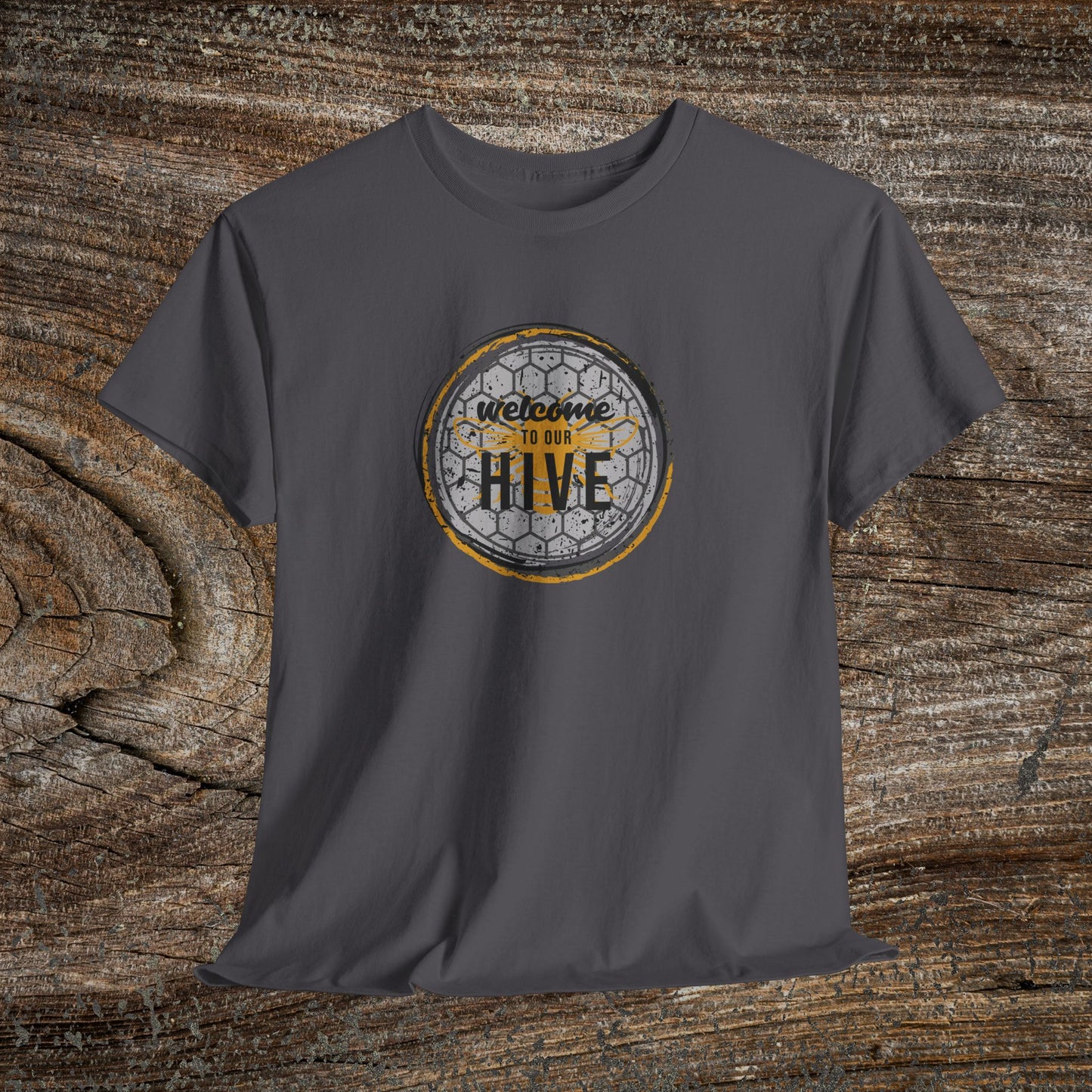 Welcome to Our Hive Retro Bee T-Shirt — Beekeeper Gift