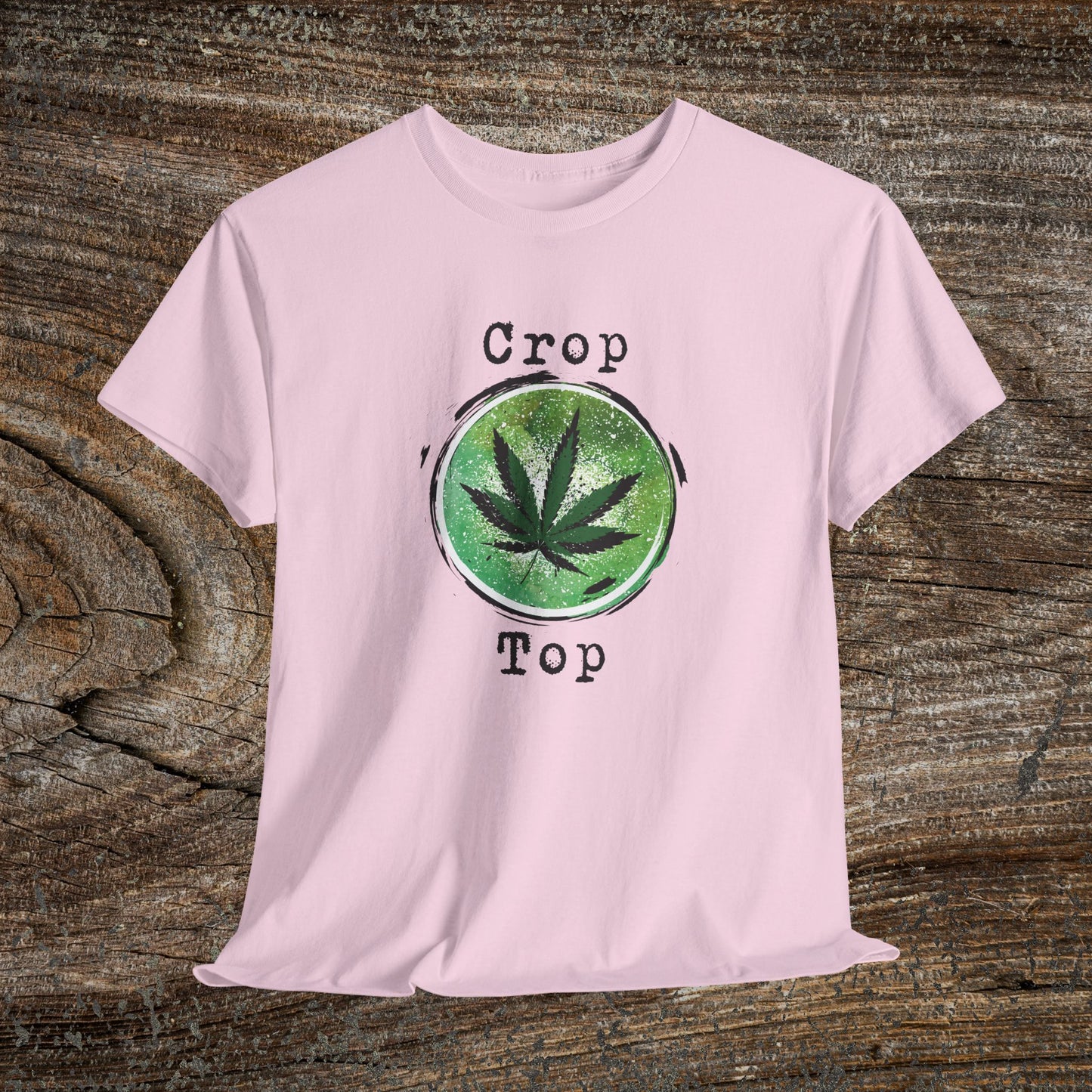 Grunge Weed Leaf 420 TShirt - "Crop Top" - Retro Weed Marijuana Stoner Gift