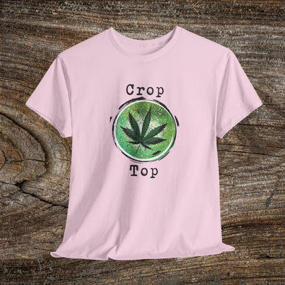 Grunge Weed Leaf 420 TShirt - "Crop Top" - Retro Weed Marijuana Stoner Gift