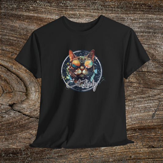 Retro Cat Lady T-Shirt — Funny Cat Lover Gift