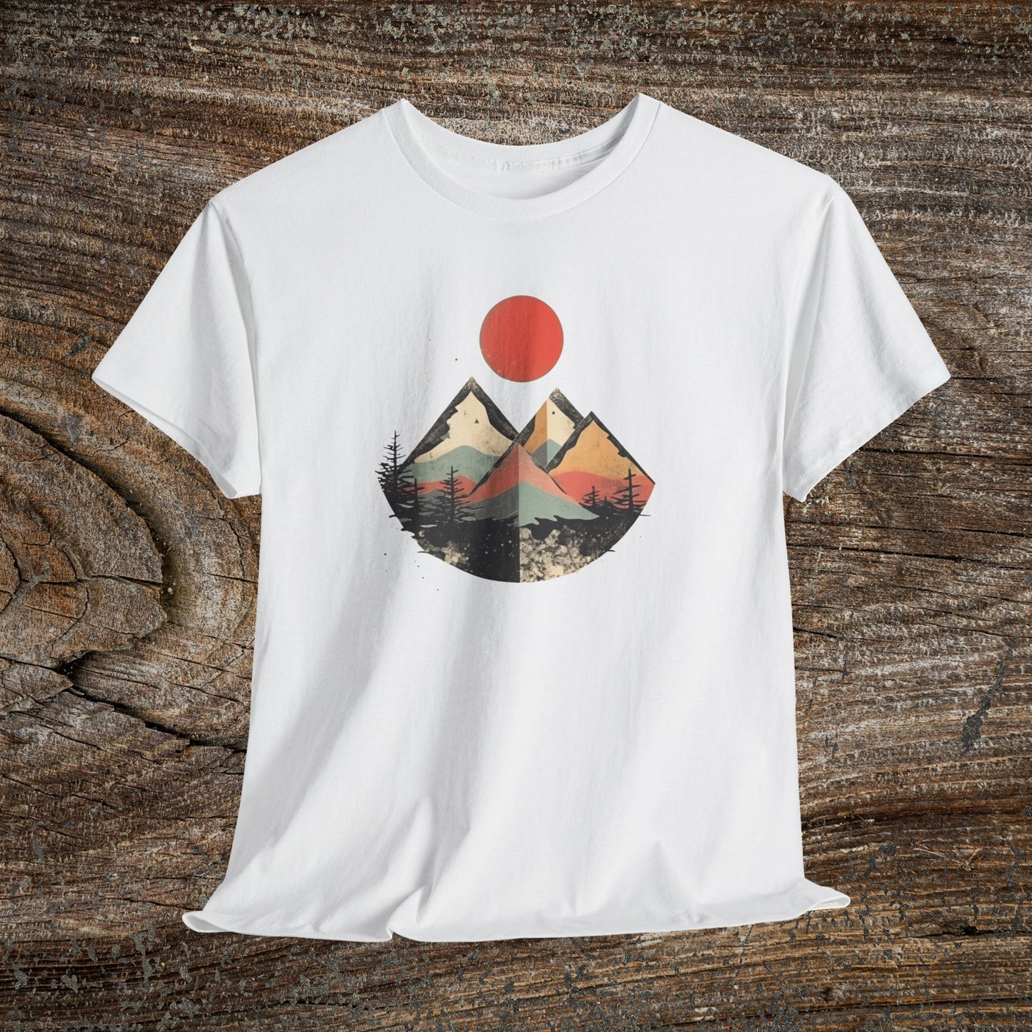 Vintage Retro Mountain TShirt - Trendy Mountain Landscape Shirt