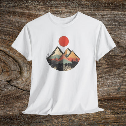 Vintage Retro Mountain TShirt - Trendy Mountain Landscape Shirt