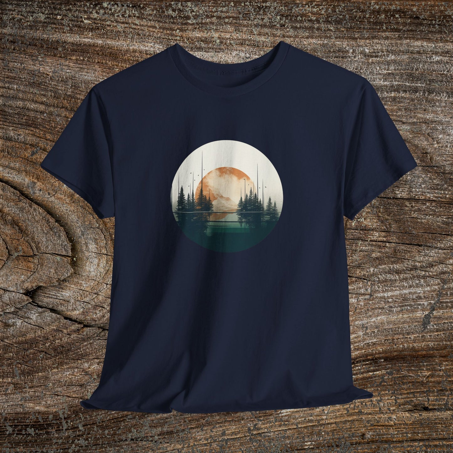 Retro Boho Mountain T-Shirt — Abstract Mountain Landscape, Nature Lover Gift