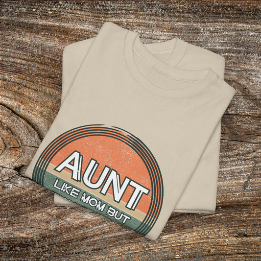 Retro 'Aunt Like a Mom But Cooler' Tee — Cool Aunt Graphic T-Shirt