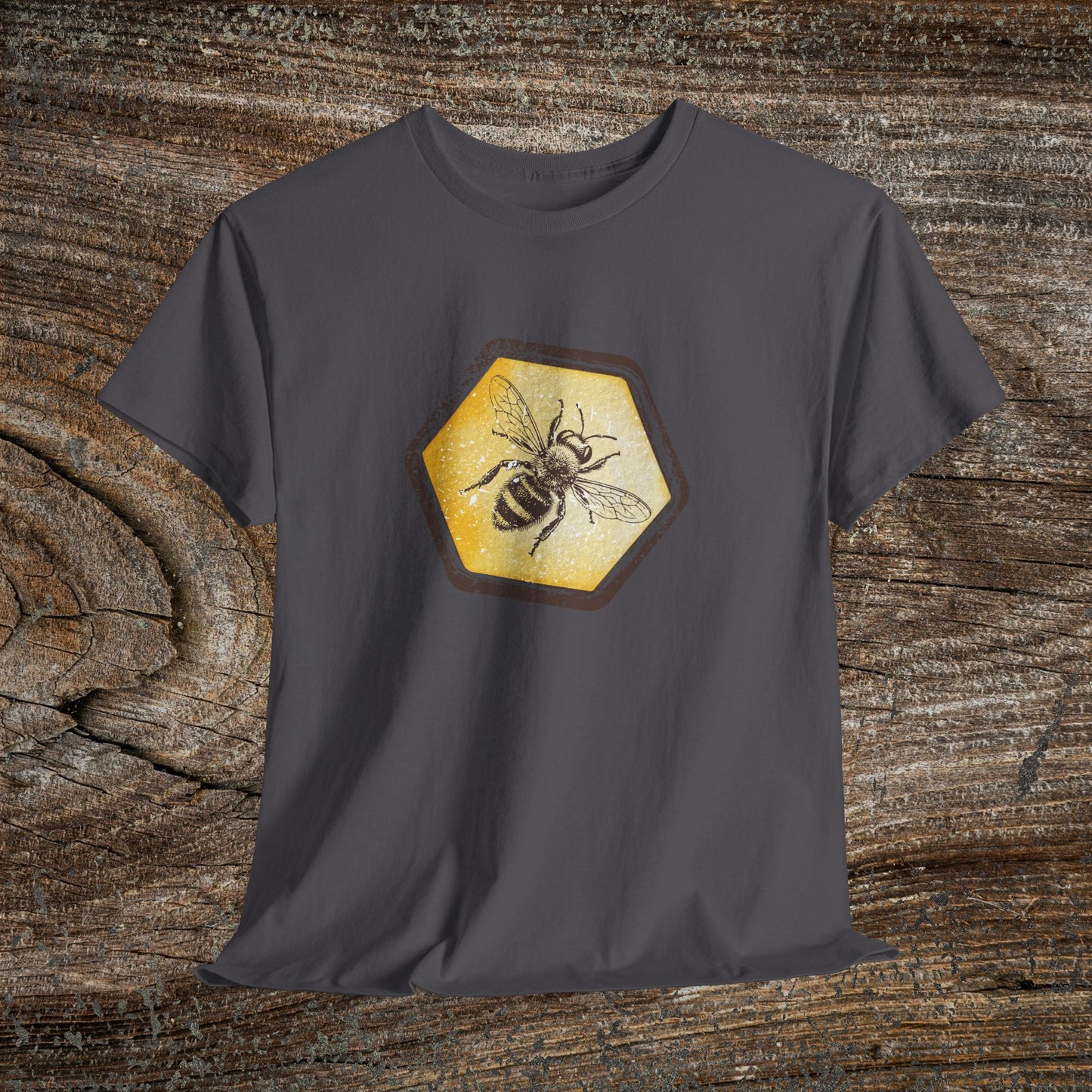 Grunge Honey Bee T-Shirt — Retro Honeycomb Bee Gift Tee