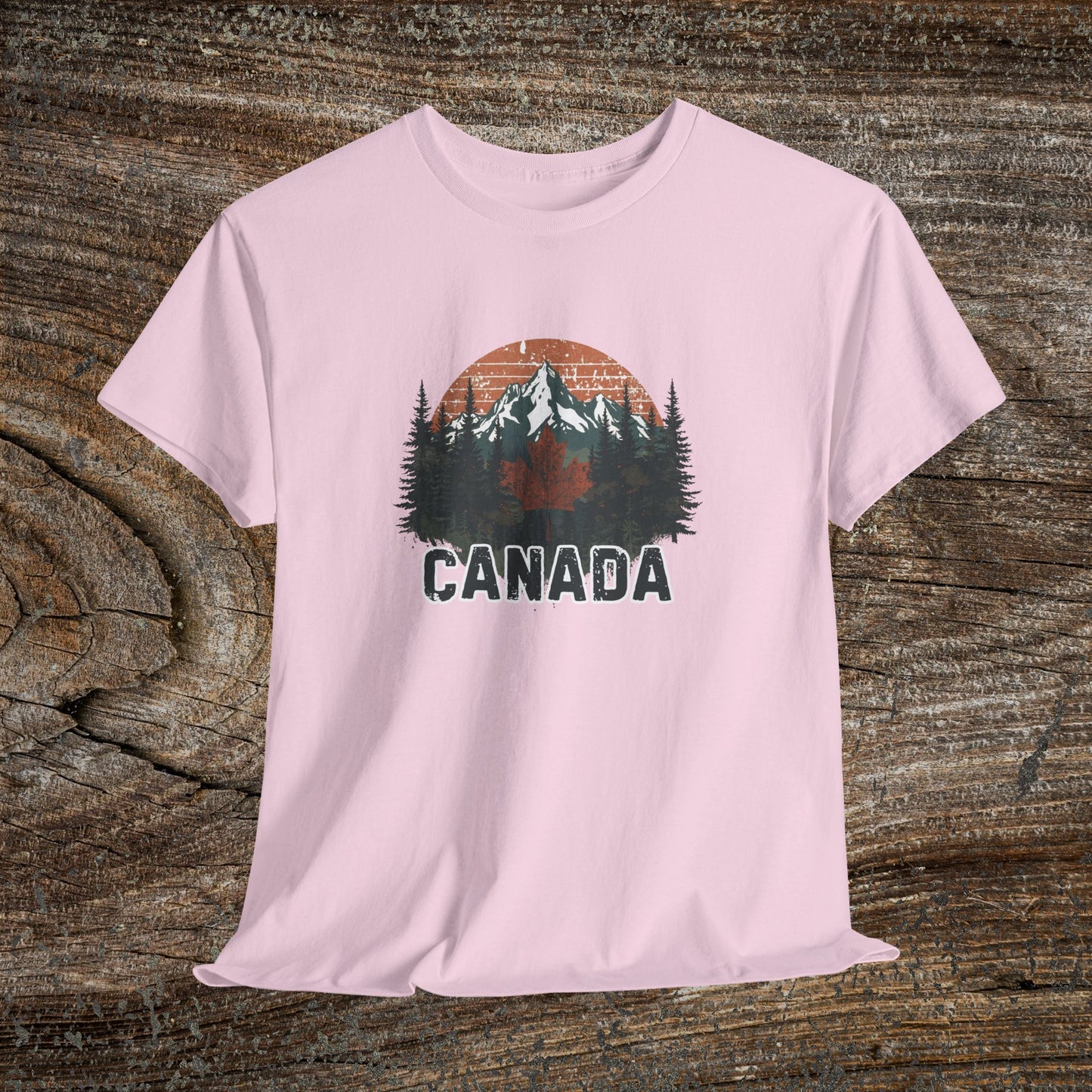 Rustic Canada Landscape T-Shirt — Distressed Canadian Tee