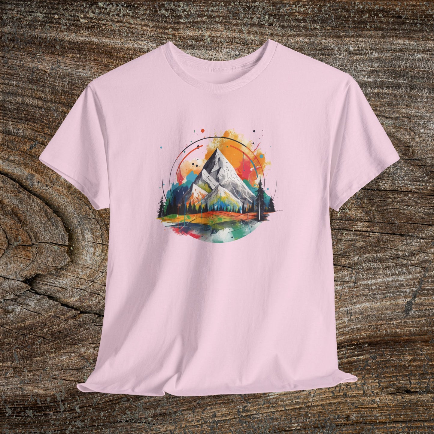 Retro Mountain T-Shirt — Vibrant Vintage Landscape Tee