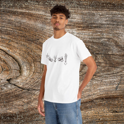 Rustic Vegetable T-Shirt — Farmhouse Produce Tee for Gardeners & Veg Lovers