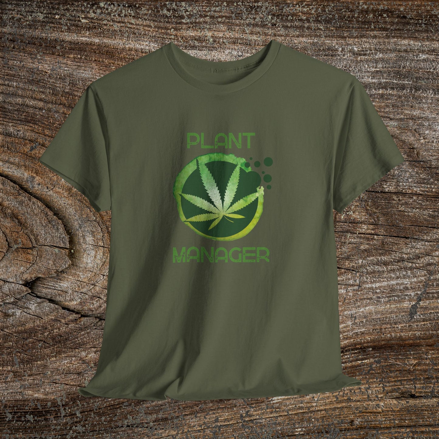 Grunge Weed 420 TShirt - "Plant Manager" - Retro Marijuana Stoner Gift