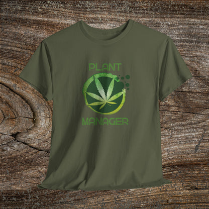 Grunge Weed 420 TShirt - "Plant Manager" - Retro Marijuana Stoner Gift