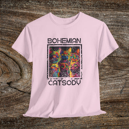 Retro Bohemian Catsody T-Shirt — Funny Vintage Cat Graphic Tee