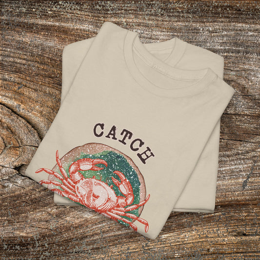 Grunge Retro Crab T-Shirt - 'Catch of the Day' - Grunge Fishing Shirt
