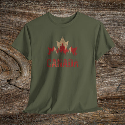 Rustic Canadian Maple Leaf T-Shirt — Grunge Canada Tee