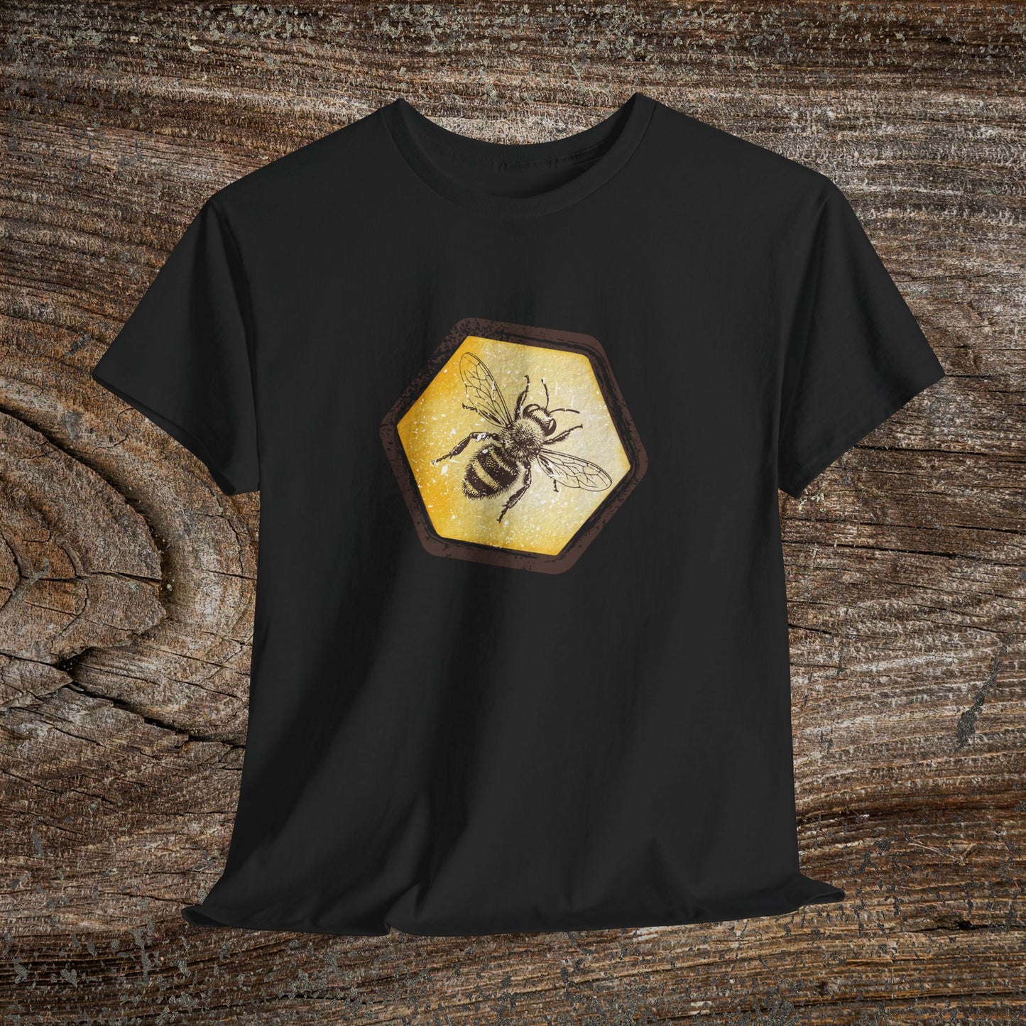 Grunge Honey Bee T-Shirt — Retro Honeycomb Bee Gift Tee