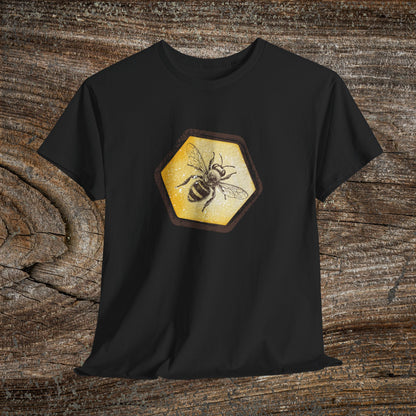 Grunge Honey Bee T-Shirt — Retro Honeycomb Bee Gift Tee