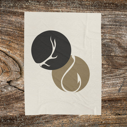 Hunting & Fishing Velveteen Plush Blanket — Minimalist Outdoors Throw