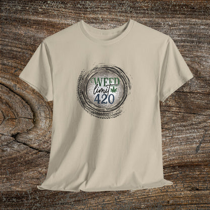 Grunge Weed 420 TShirt - "Weed Limit 420" - Retro Marijuana Stoner Gift