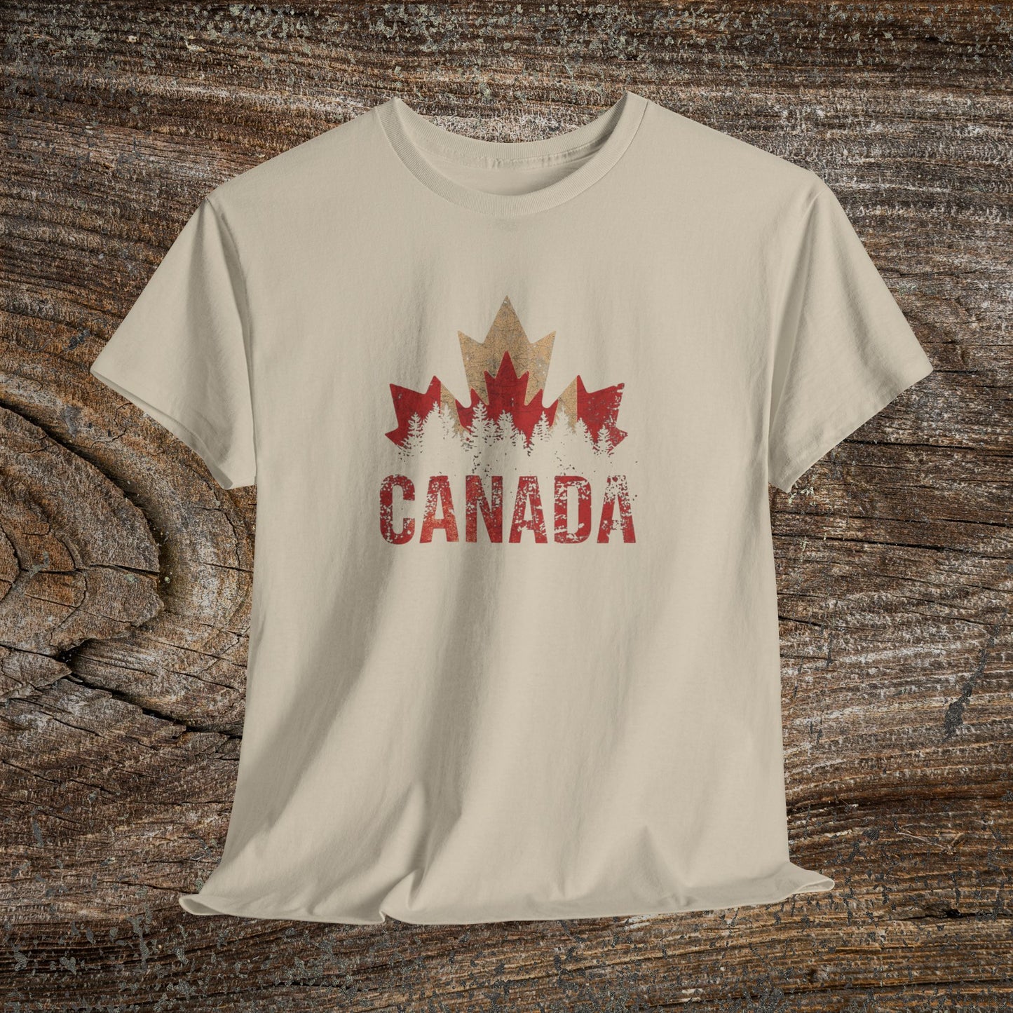 Rustic Canadian Maple Leaf T-Shirt — Grunge Canada Tee