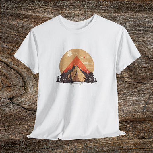 Camping Sunset T-Shirt — Mountain Tent Adventure Tee