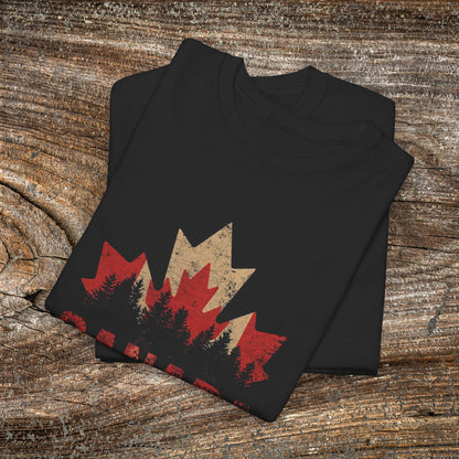 Rustic Canadian Maple Leaf T-Shirt — Grunge Canada Tee