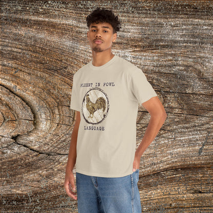 Retro Boho Chicken T-Shirt — "Fluent in Fowl Language"
