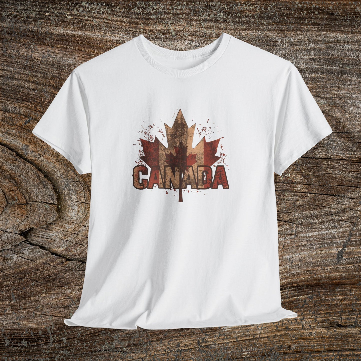 Rustic Canadian Maple Leaf T-Shirt — Grunge Canada Tee