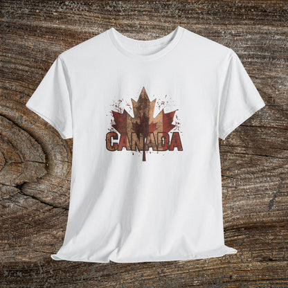 Rustic Canadian Maple Leaf T-Shirt — Grunge Canada Tee