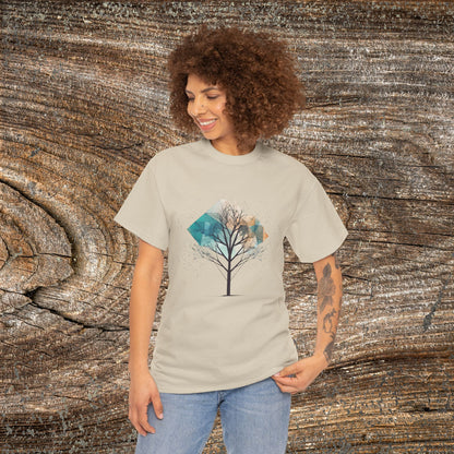 Geometric Minimalist Tree T-Shirt — Abstract Nature Lover Gift