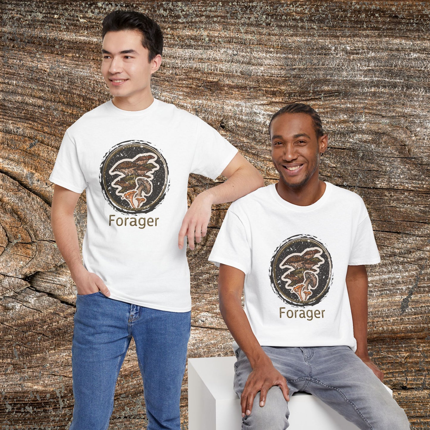 Foraging Mushroom Tee — Retro Grunge Forager Gift