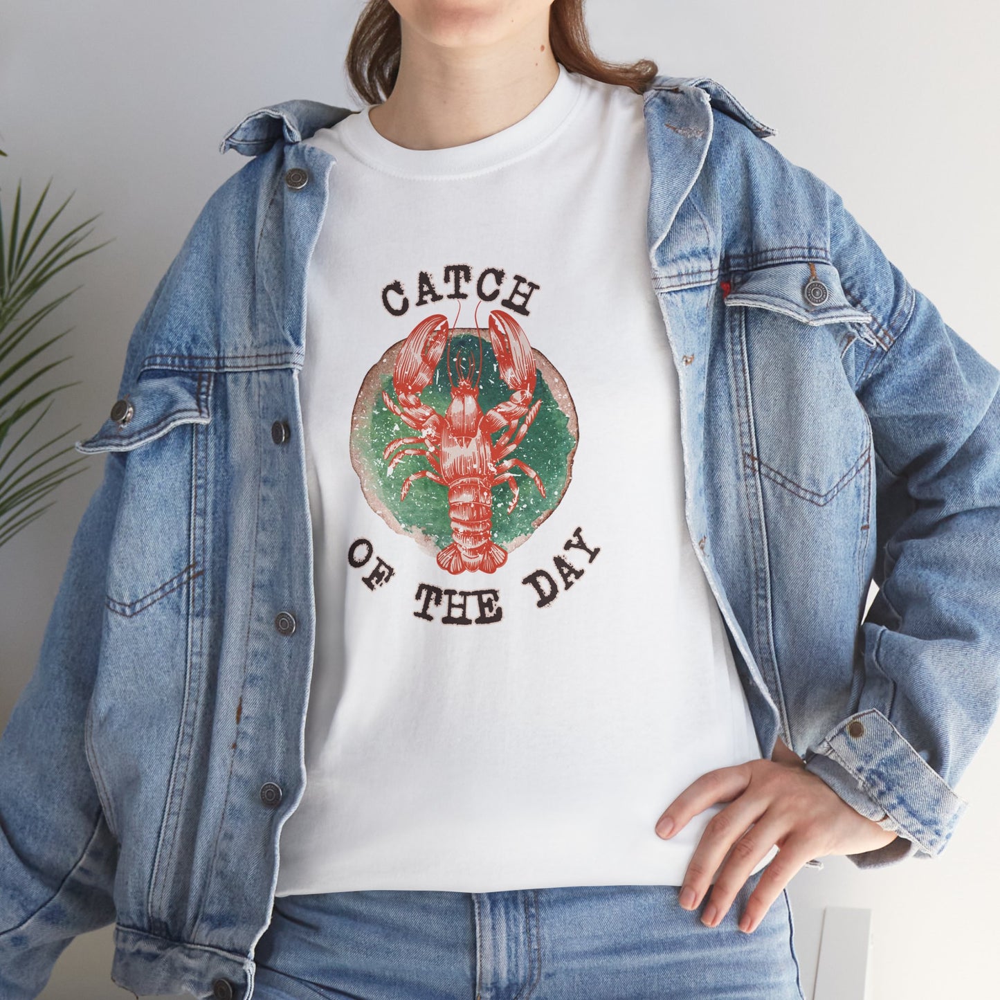 Retro Lobster TShirt - 'Catch of the Day' - Grunge Fishing Shirt
