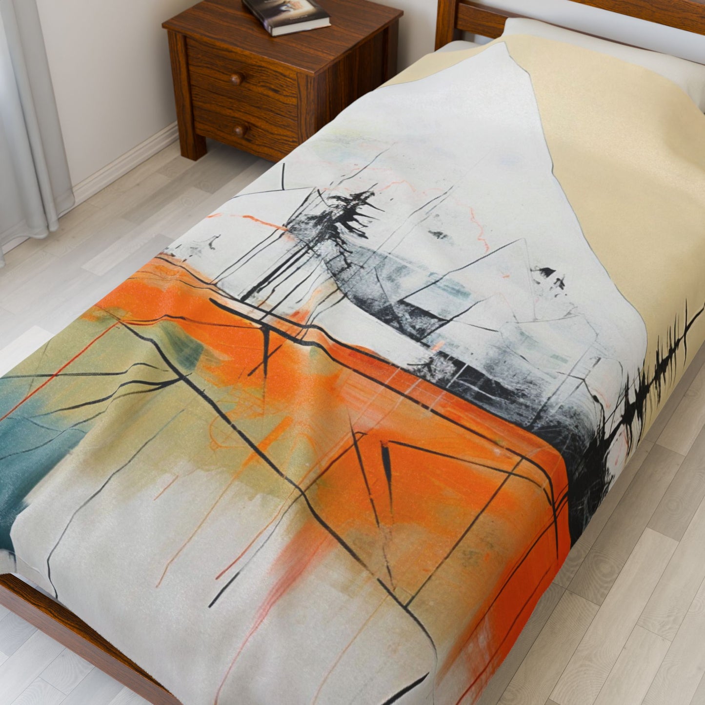 Abstract Mountain Blanket — Cozy Scenic Throw