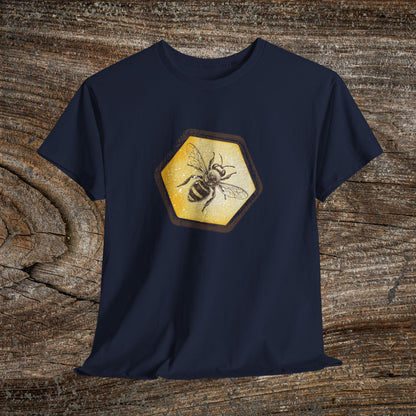 Grunge Honey Bee T-Shirt — Retro Honeycomb Bee Gift Tee